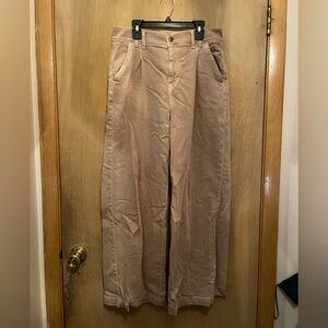 American Eagle Tan Wide-Leg Trousers